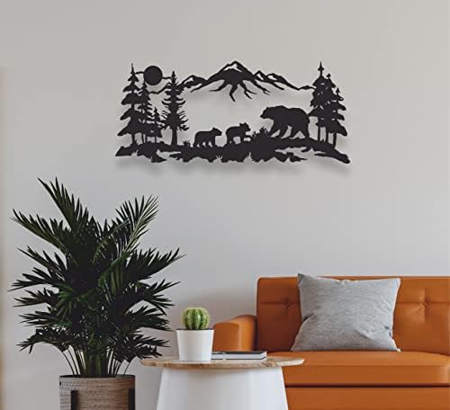 DEKADRON Metal Wall Art Bear Family Sculpture
