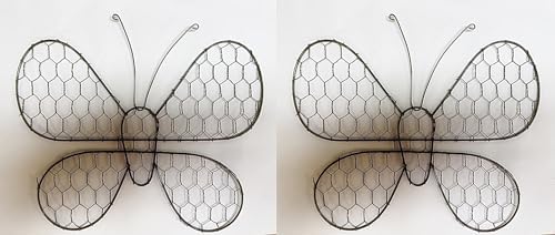 Rustic Chicken Wire Butterfly Wall Decor 2 Pack