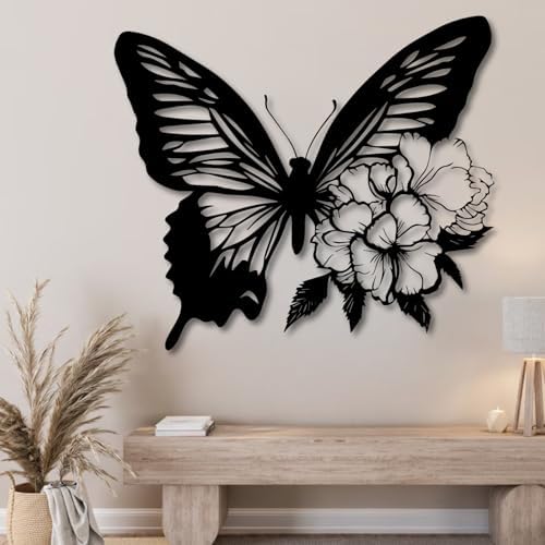 Elegant Butterfly Metal Wall Decor 24x22 Inch