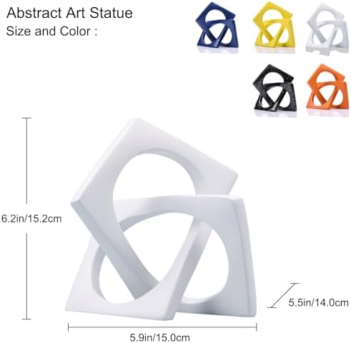 Modern Geometric White Knot Sculpture Statue Decor