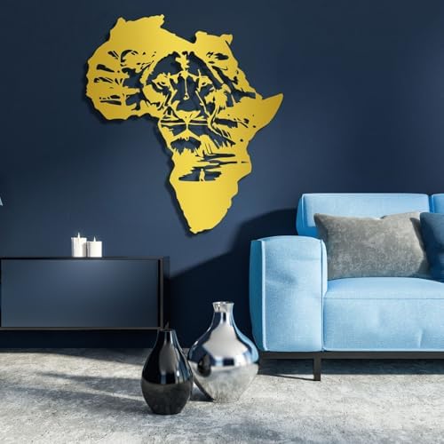 Feuwile Metal Lion Wall Art African Map Decor