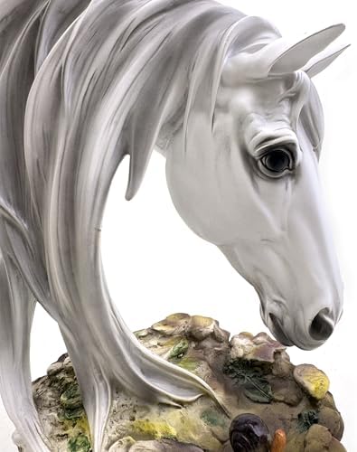 Deshintke White Horse Head Statue Sculpture Decor