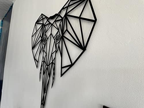 DEKADRON Metal Wall Art Geometric Elephant Head 3D Decor