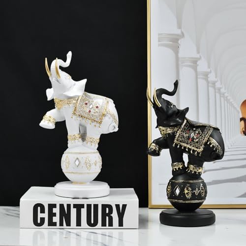 Cute Animal Sculpture Circus Elephant Collectible Figurine Art Ornament Modern Statue