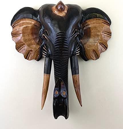 G6 Collection Exotic Wooden Elephant Wall Statue