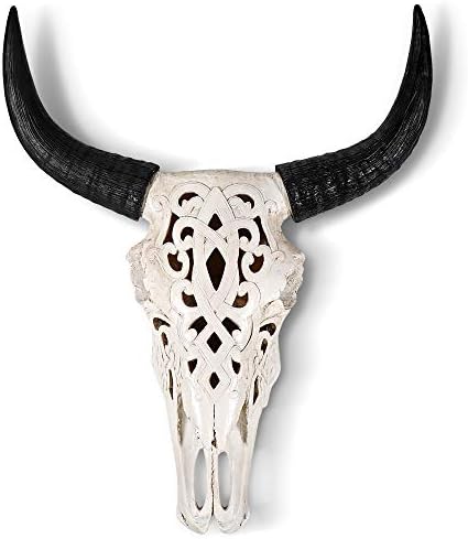 Wallcharmers Cow Skull Wall Decor 19 Inch Handmade Resin Sculpture