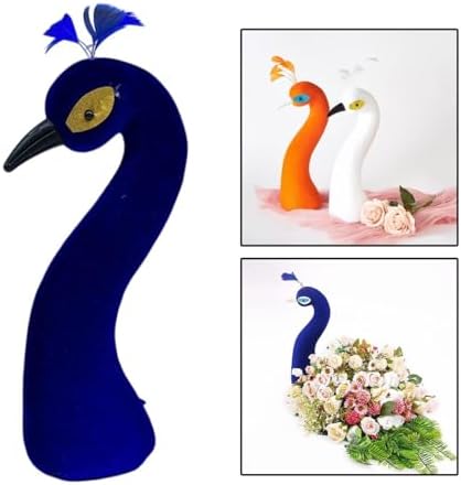 Fenteer Blue Peacock Mannequin Head Statue for Home and Events