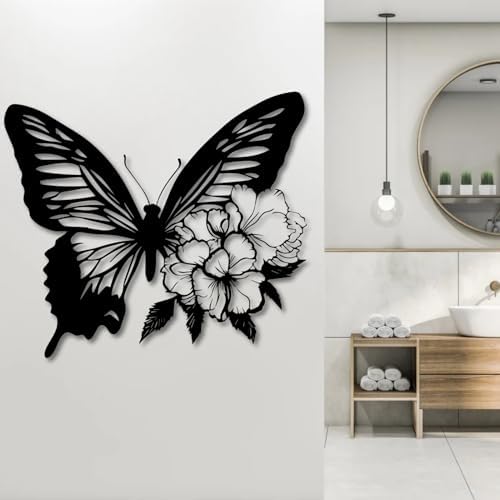 Elegant Butterfly Metal Wall Decor 24x22 Inch