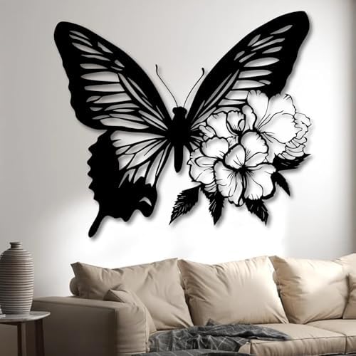 Elegant Butterfly Metal Wall Decor 24x22 Inch