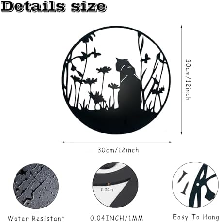 Metal Cat Wall Decor Art - Cat Silhouette for Home