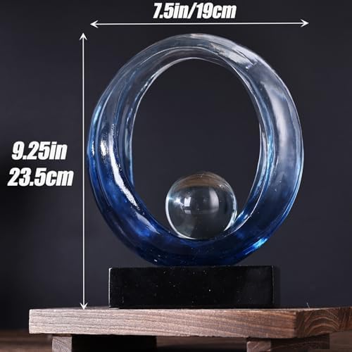 Golden Wave Resin Origami Statue Modern Abstract Home Decor Blue