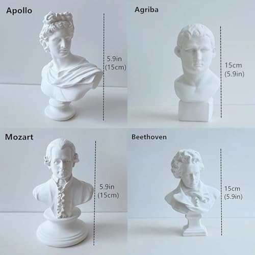 Queenbox 59in White Greek God Apollo Bust Sculpture