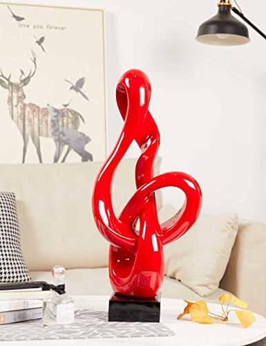 Modern Music Note Sculpture Red 23 Inch Polyresin Statue