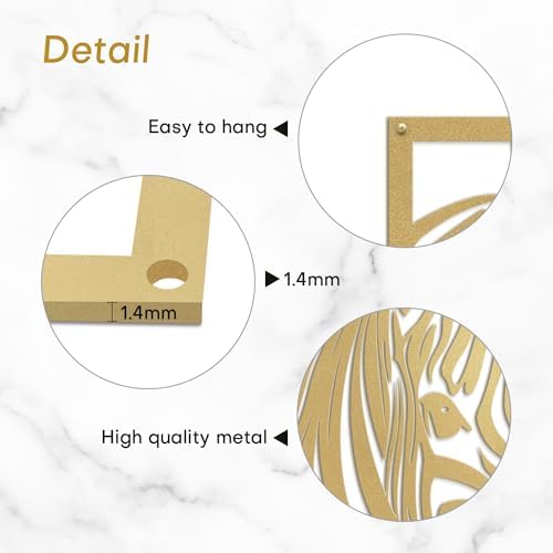 SIGNLEADER 18 Gold Zebra Wall Art Sculpture