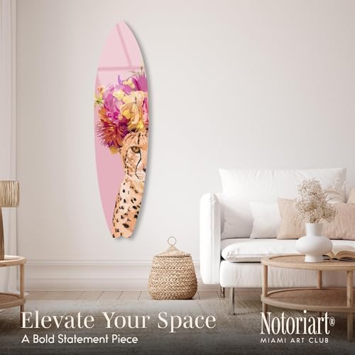 Flower Queen Surfboard Acrylic Wall Art 15x60