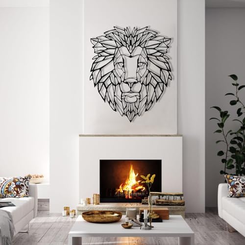 Geometric Lion Head Wall Decor Gold