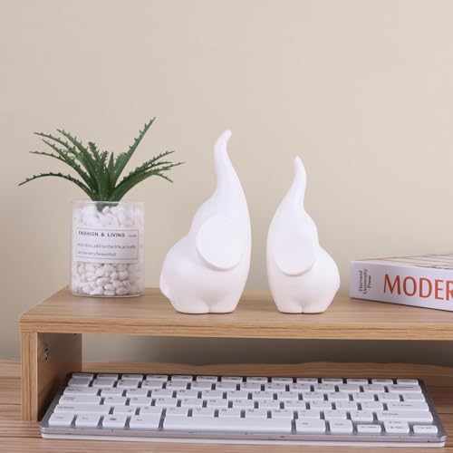 Ceramic Elephant Figurines for Couples Love Symbol Decor