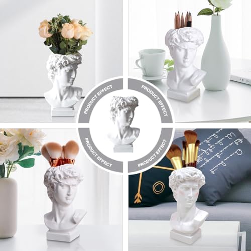 STOBOK Greek Bust Sculpture Desk Pencil Holder