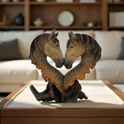 Antique Horse Tabletop Statue - 11 Inch Romantic Sculpture