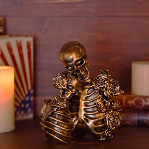 Skeleton Couple Statues Gothic Halloween Decor