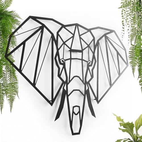 keluly Metal Wall Sculpture Elephant Head Decor