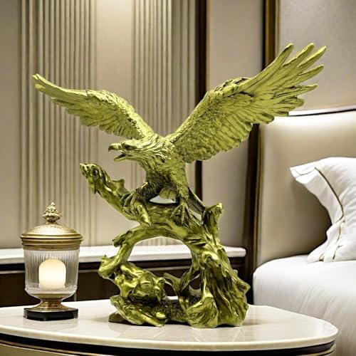132 Inch Gold Bald Eagle Statue Resin Sculpture