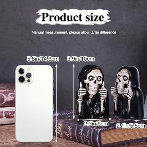 Funny Grim Reaper Skeleton Figurine - 39in Resin Statue Decor