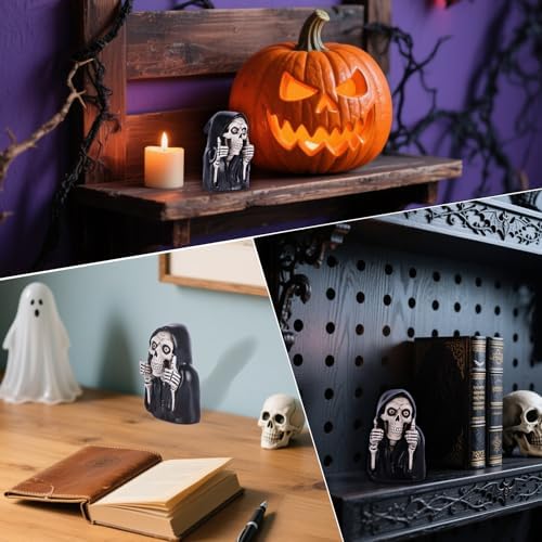 Funny Grim Reaper Skeleton Figurine - 39in Resin Statue Decor