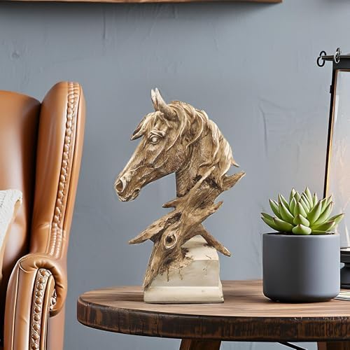 Rustic Horse Head Statue 16 Inch Home Decor