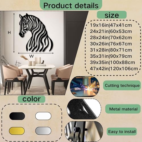 Hotuijxca Zebra Metal Wall Art 19x16in