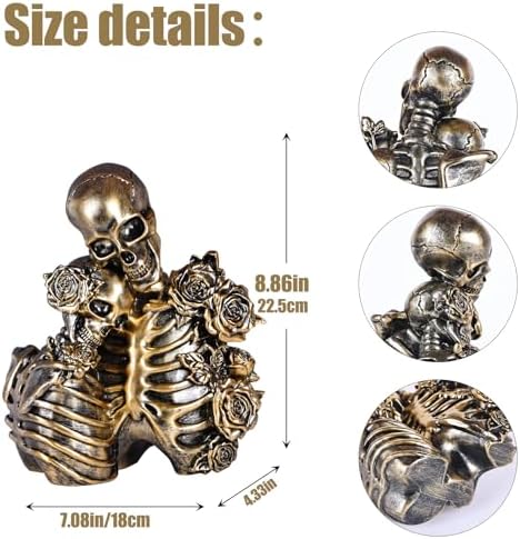 Skeleton Couple Statues Gothic Halloween Decor