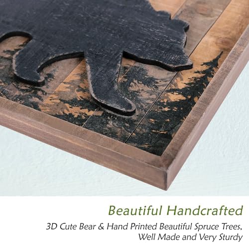 NIKKY HOME 3D Bear Wood Forest Wall Decor