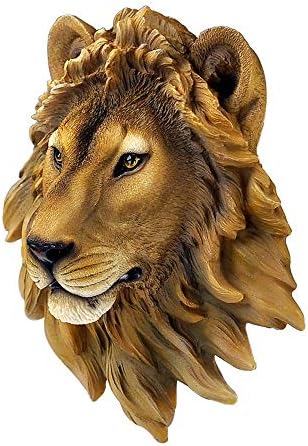 HSOMiD 9 Inch Gold Lion Wall Sculpture Decor