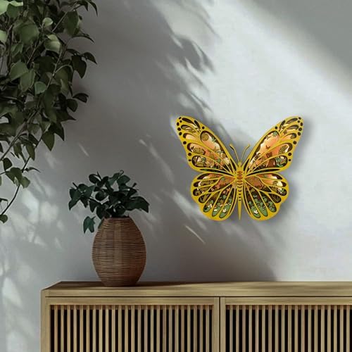 LED Night Light Wooden Wall Decor 3D Butterfly Sculpture