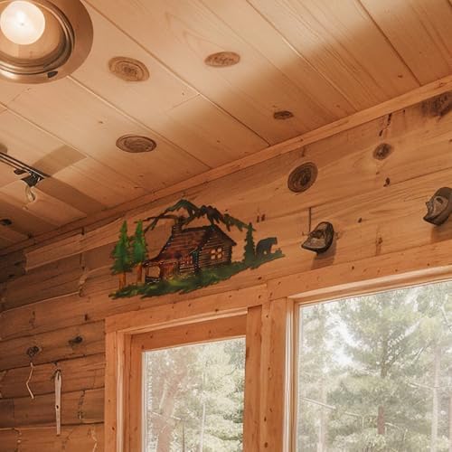 MorningRo Cabin Bear Wall Art Sculpture - 1378 x 7 Inch
