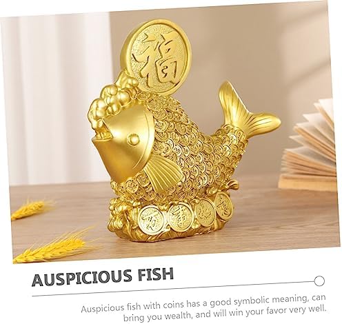 Healifty Resin Goldfish Decorative Figurine for Home and Office
