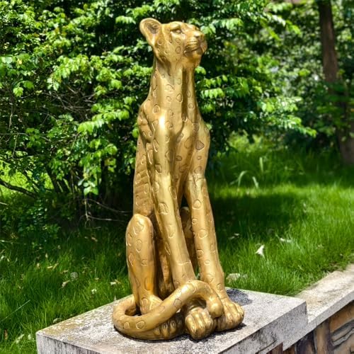 OUTOUR 355H Large Leopard Statue Outdoor Garden Decor