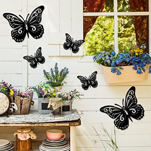 Moxweyeni 5 Pcs Black Butterfly Wall Decor