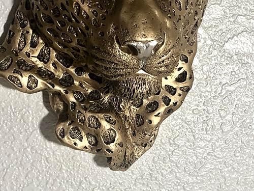 Decorative Jaguar Head Wall Sculpture with Gold Finish