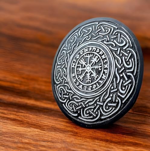 Viking Wooden Shield Wall Decor with Rune