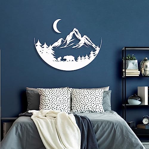Rustic Metal Wall Art - Forest Bear Family Decor