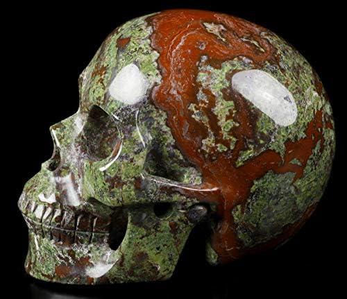 Skullis Dragon Blood Jasper Crystal Skull Sculpture