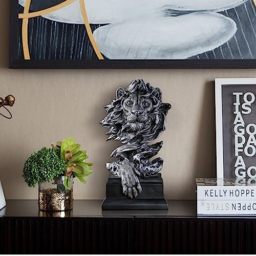 Lion Statue Desk Decor for Men Resin Sculpture