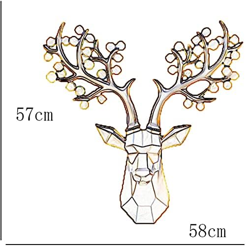 White Geometric Deer Head Wall Sculpture Decoration