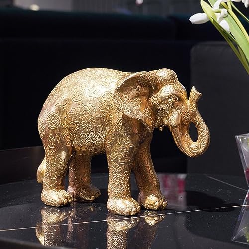 Guichifun Gold Resin Elephant Statue Home Decor