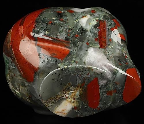 Skullis 41 Inch African Bloodstone Crystal Skull Statue