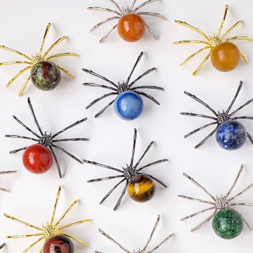 Runyangshi Natural Crystal Tiger Eye Spider Statue Ornament