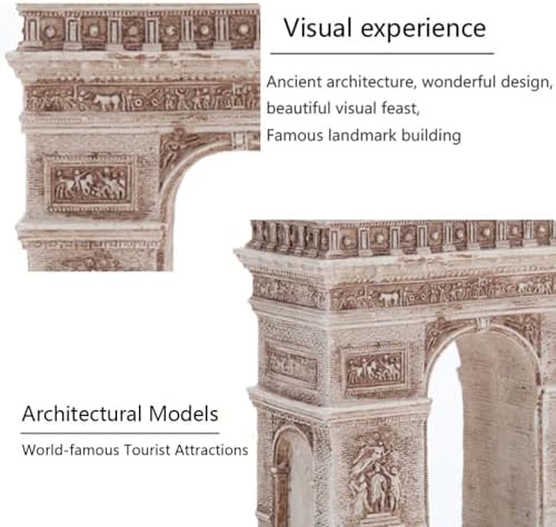 French Arc de Triomphe Resin Sculpture Statue Gray