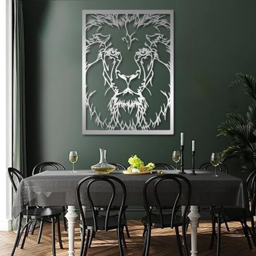 Cadeali Metal Lion Wall Art Sculpture 18x25