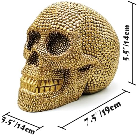 Gothic Halloween Skull Statue Decor Collectible